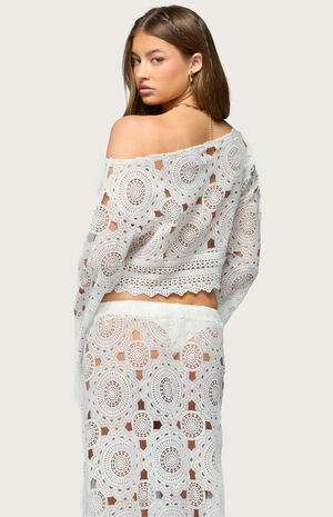 Milana Sheer Lace Off Shoulder Top image number 3