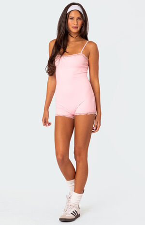 Mandi Lace Trim Romper image number 1