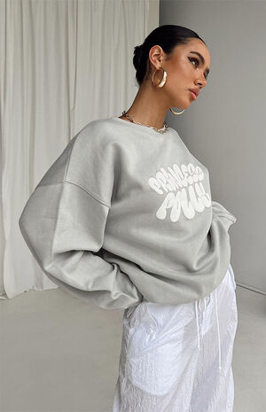 Bubble Text Crew Neck Sweatshirt image number 4
