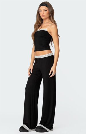 Domino Contrast Lace Trim Tank Top image number 3