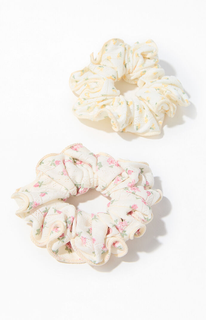 LA Hearts 2 Pack Ditsy Floral Hair Scrunchies