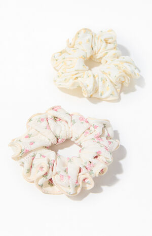 2 Pack Ditsy Floral Hair Scrunchies image number 2