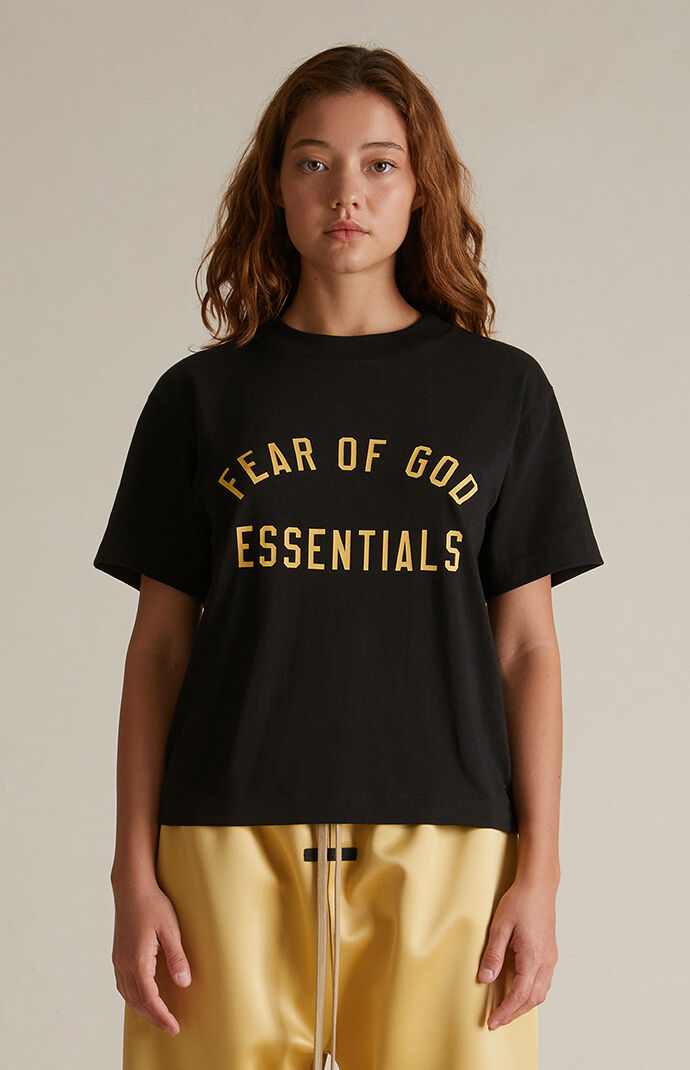 Fear of God Essentials Women's Black Tri-Blend Crew Neck T