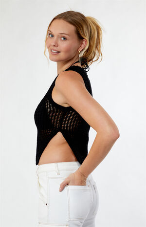 Crochet Side Slit Tank Top image number 3