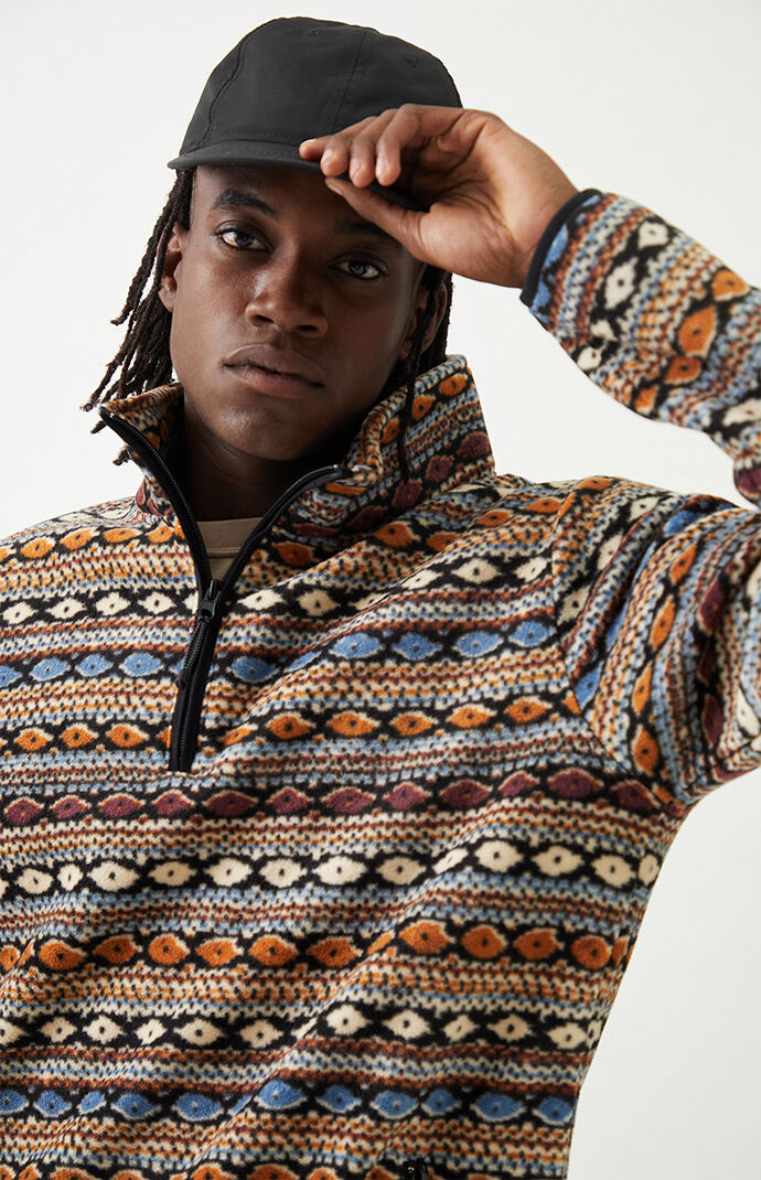 Tribal Print 1/2 Zip Pullover Sweatshirt