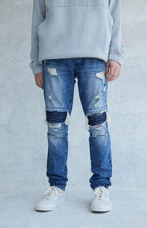 Elliot Medium Indigo Stacked Skinny Jeans image number 1