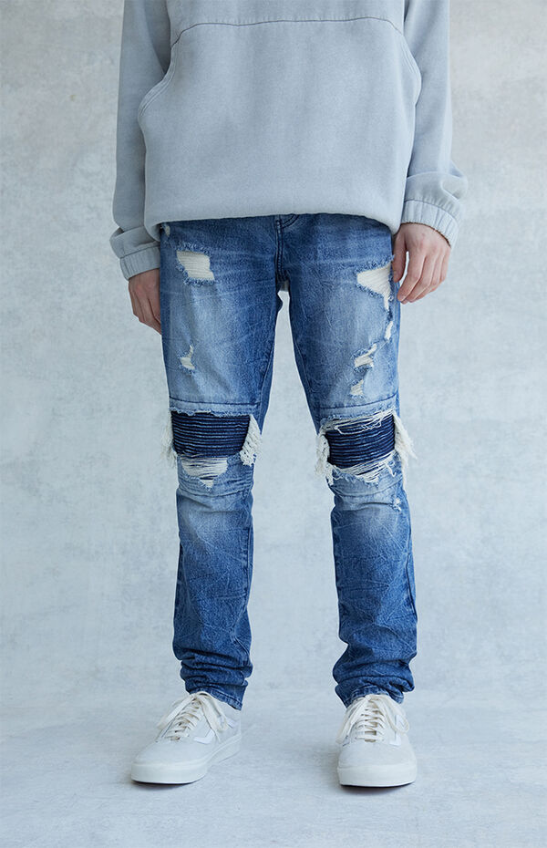 Elliot Medium Indigo Stacked Skinny Jeans