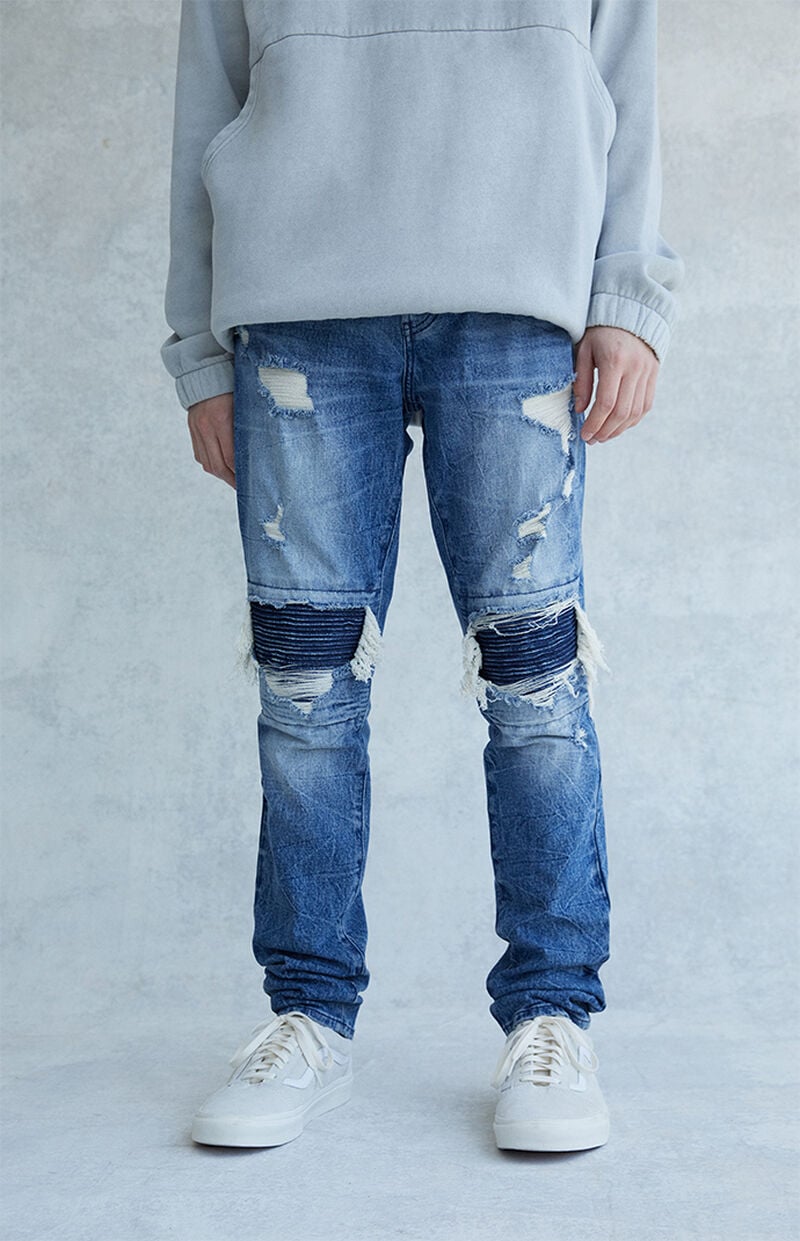 PacSun Elliot Medium Indigo Stacked Skinny Jeans