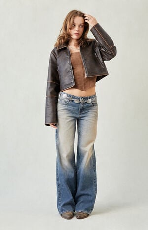 Casey Low Rise Baggy Jeans Dark Blue Tinted