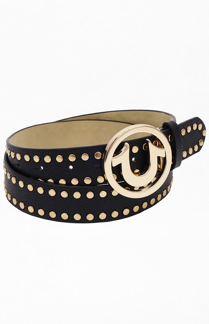 True Religion Studded Horseshoe Logo Belt