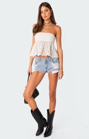 Lacey Cotton Scrunch Tube Top image number 1