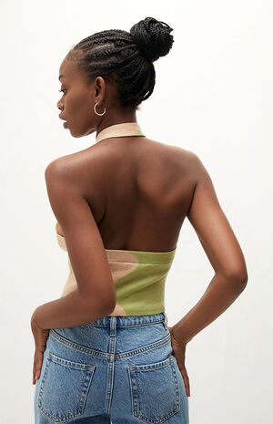 Crisscross Halter Sweater Top image number 3