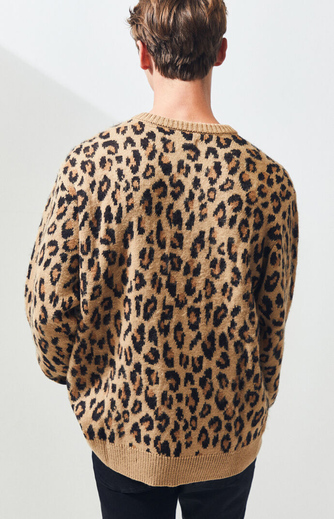 Pacsun Leopard Crew Neck Sweater Pacsun