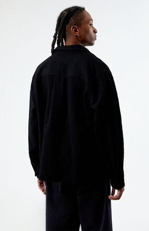 Oversized Wooly Solid Shacket image number 4