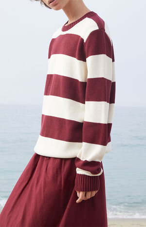 Martha Burgundy Striped Sweater image number 3