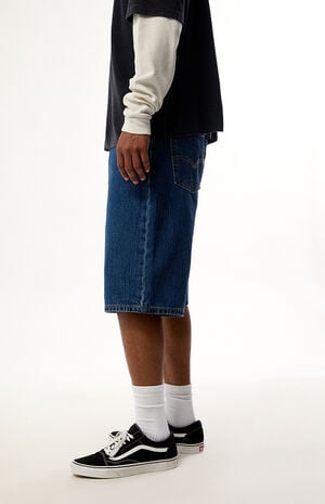 Dark Blue 470 Baggy Jean Shorts image number 3