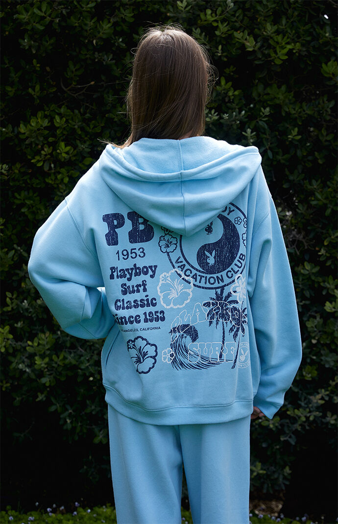 ♡PLAYBOY♡コラボ限定品 アイスブルー 水色　パーカー セットアップ Playboy By PacSun Vacay Club Oversized Hoodie | Pacsun