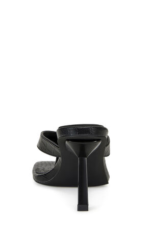 Women's Black Umberta Crocodile Skin Stiletto Heels image number 3