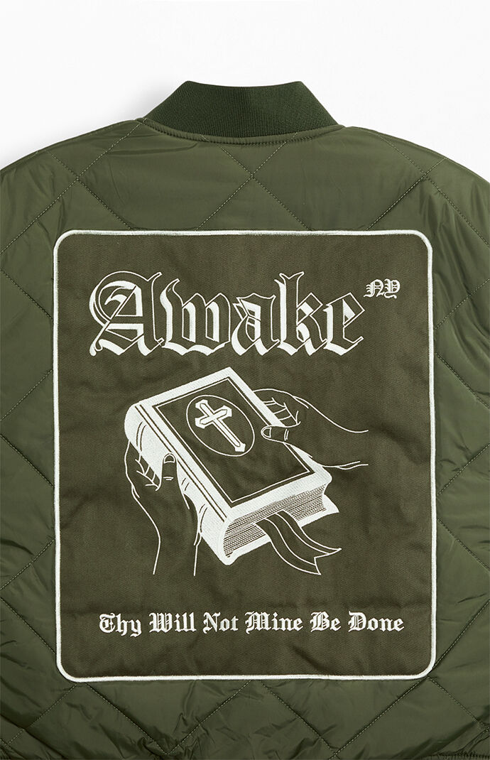 Awake NY Quilted Patch Bomber Jacket