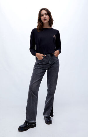 Oversized Cropped Long Sleeve T-Shirt Oversized Cropped Long Sleeve T-Shirt image number null