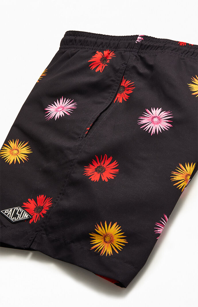 Watercolor Floral 17" Swim Trunks