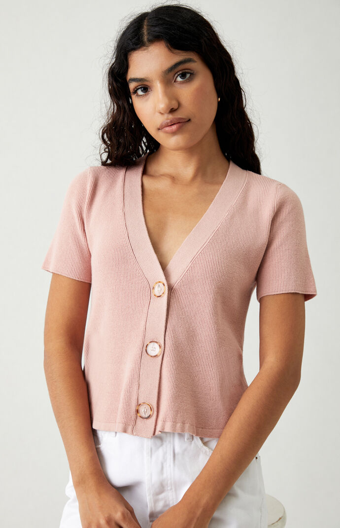 Flared Cropped Knit Sweater