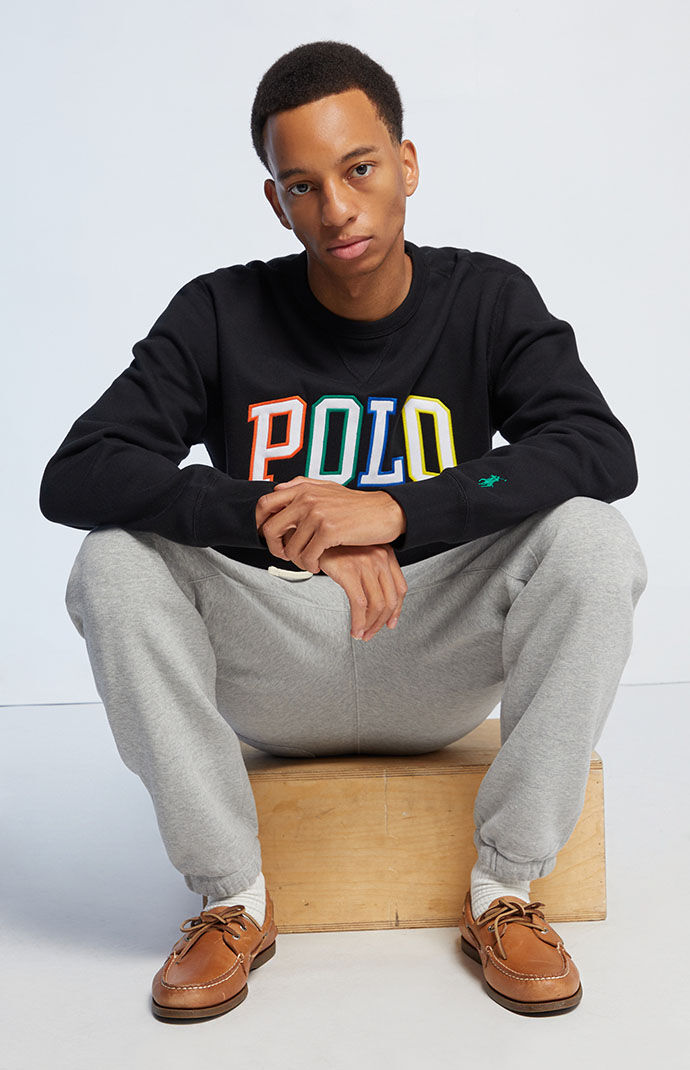 Rainbow logo shop crew sweatshirt