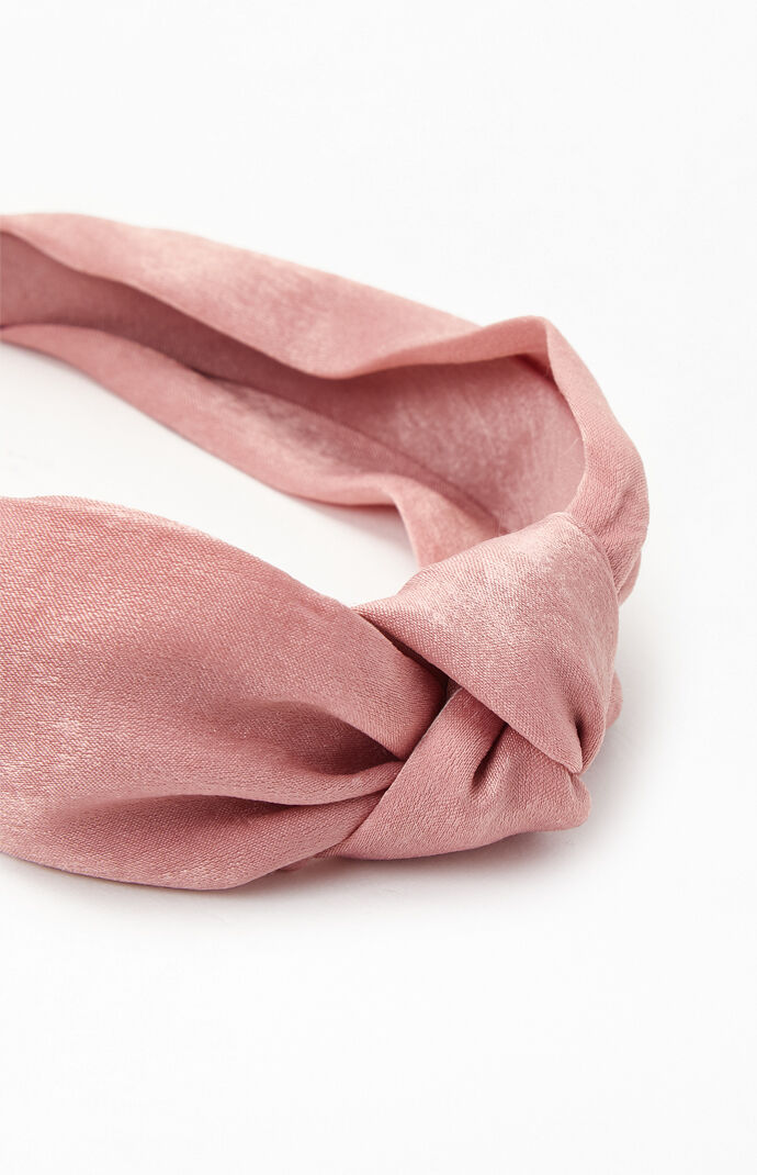 Mauve Satin Twist Headband