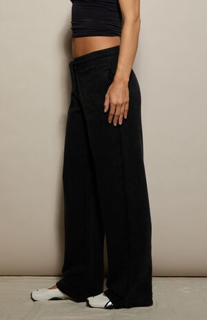 Dark Gray Ultra Soft Fleece Straight Leg Sweatpants image number 3