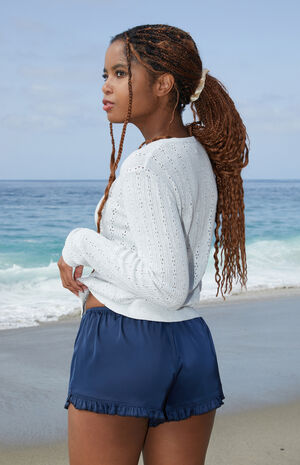 Navy Ruffle Shorts image number 4