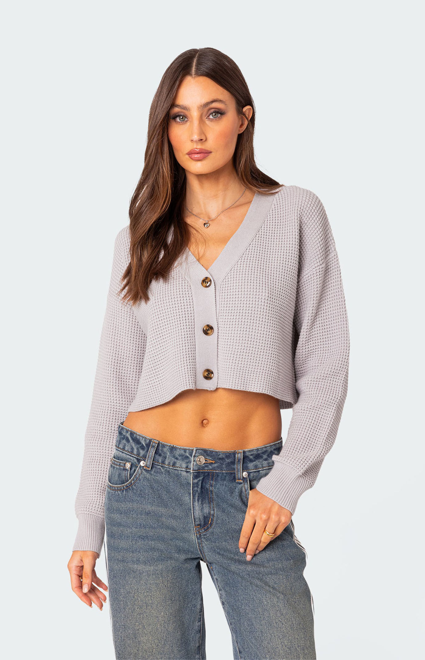 Oversized waffle knit cardigan online