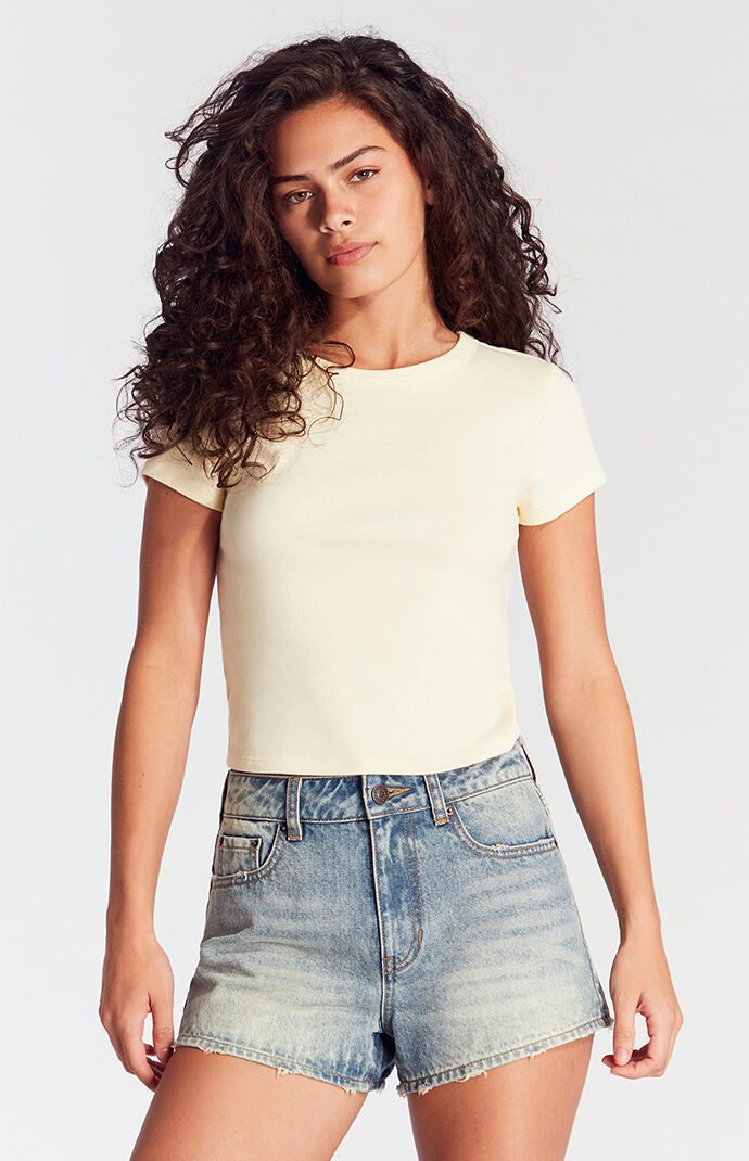 Pacsun Medium Indigo Distressed Denim Mom Shorts