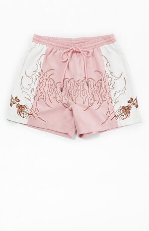 Rose Duality Suede Shorts