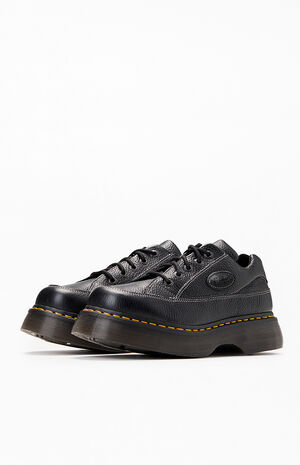 Women's Black Buzz 5-Eye Leather Sneakers image number 2