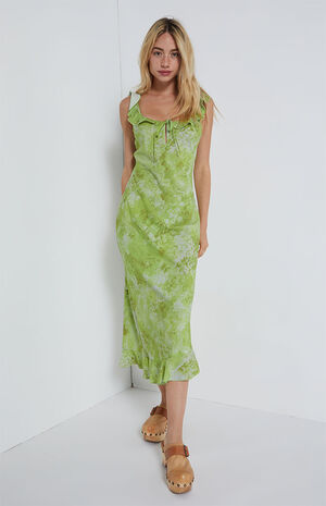 Another Girl Eco Frill Trim Midi Dress | Pacsun