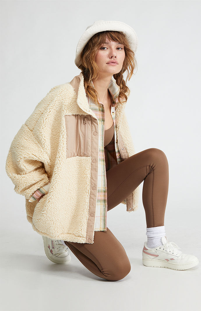 PacSun Cozy Hiker Oversized Sherpa Jacket PacSun
