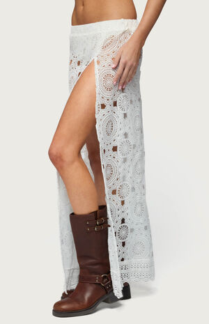 Milana Slit Sheer Lace Maxi Skirt image number 2