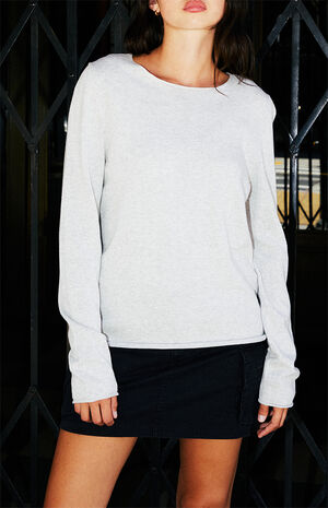 Heather Grey Stella Cotton Sweater image number 1