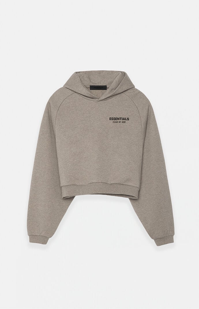 Fear of God Essentials Women's Heather Grey Fleece Cropped