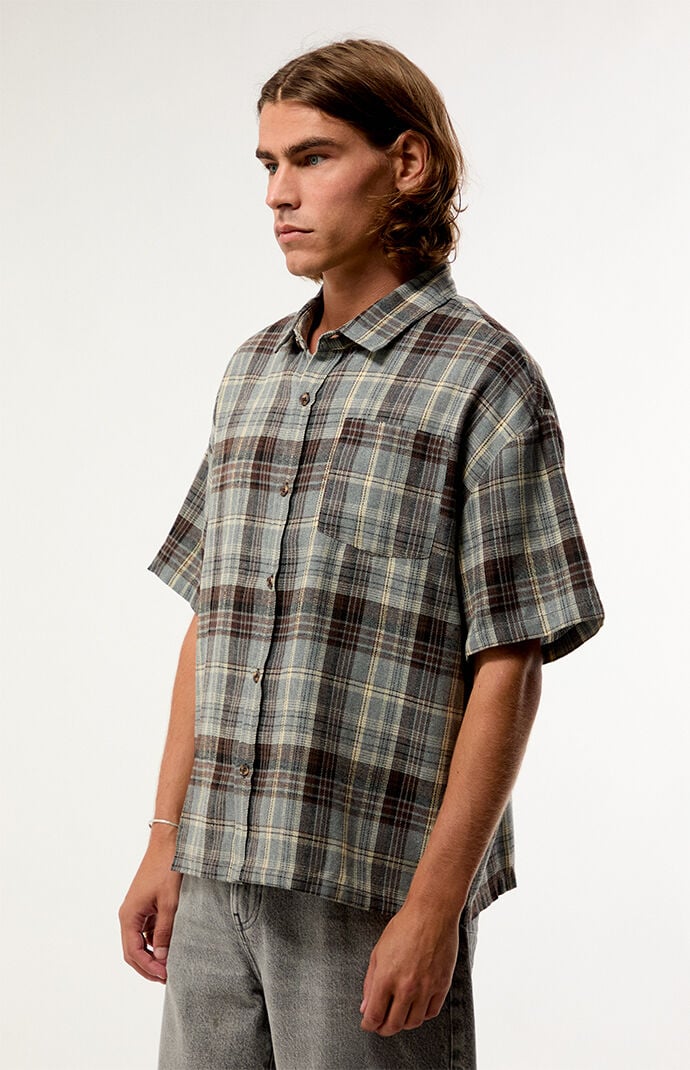 Pacsun Blue Plaid Woven Flannel Shirt
