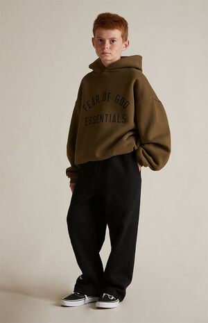 Kids Olive Fleece Hoodie image number 6
