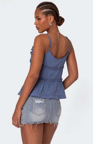 Juniper Tie Front Ruffled Tank Top image number 5