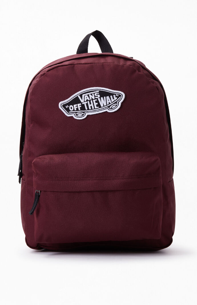 vans realm backpack burgundy