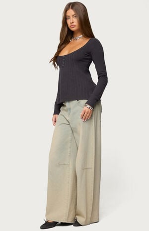 Jaylah Cable Knit Babydoll Top image number 4