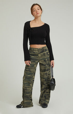Camouflage Lightweight Low Rise Baggy Pants image number 5