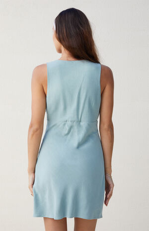 Deep V-Neck Bias Cut Mini Dress image number 4