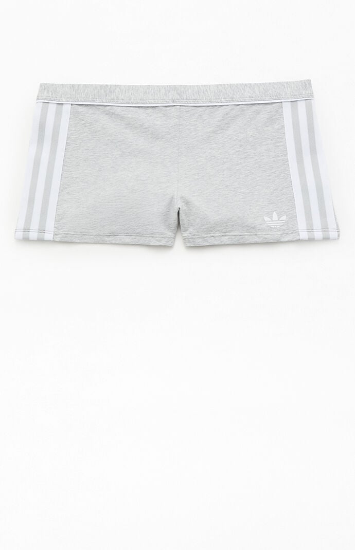 adidas Active Heather Grey 3-Stripes Biker Shorts