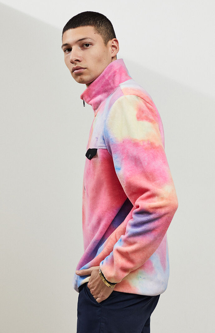tie dye fleece pullover
