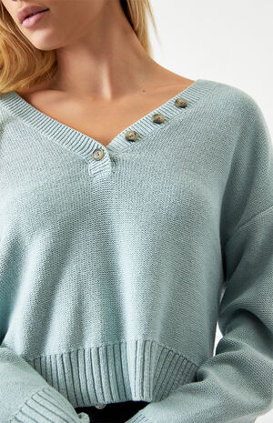 V Neck Button Up Sweater V Neck Button Up Sweater image number null