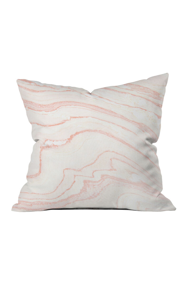 Blush Marble Throw Pillow